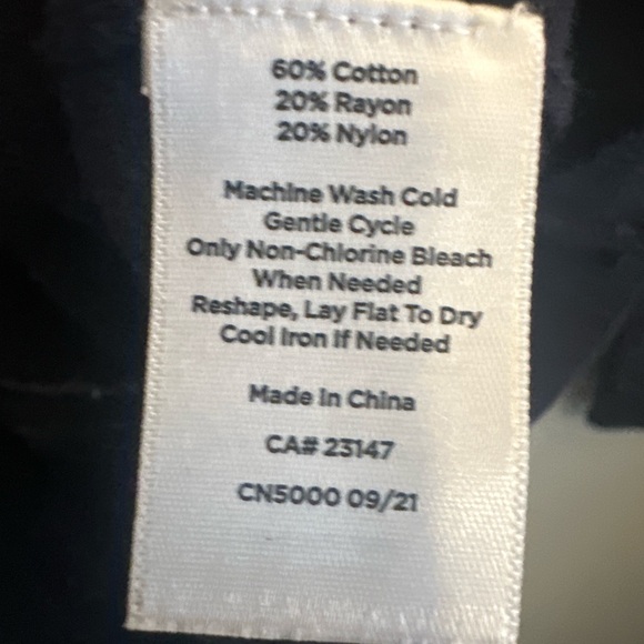 Talbots Petite Butterfly Sweater PS Navy Cotton Blend Spring Garden Preppy - Picture 5 of 6